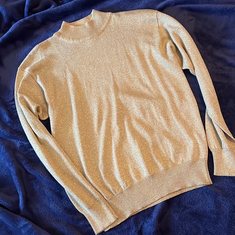 Robert Scott Ltd. Vintage Gold Shimmer Turtleneck